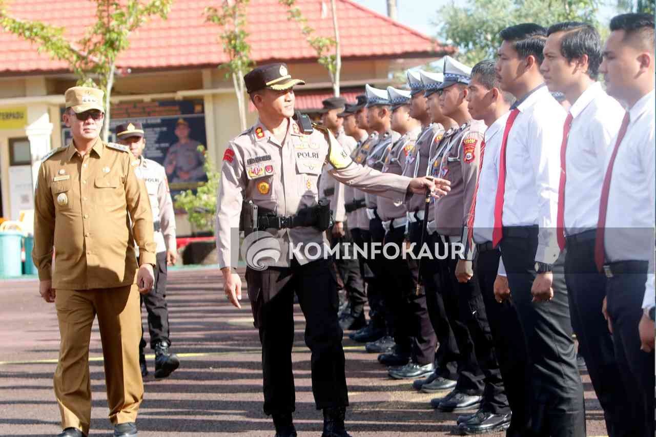 Ciptakan Mudik yang Aman dan Berkesan, Polres Kaur Apel Gelas Pasukan Operasi Ketupat Nala 2023