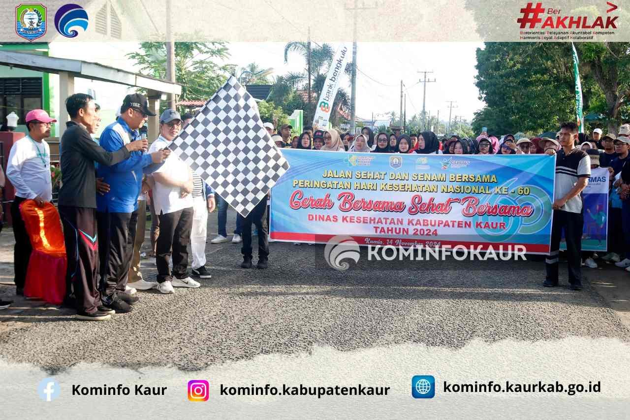 Puncak Peringatan HKN Ke-60, Dinkes Kaur Gelar Jalan Santai dan Bakti Sosial