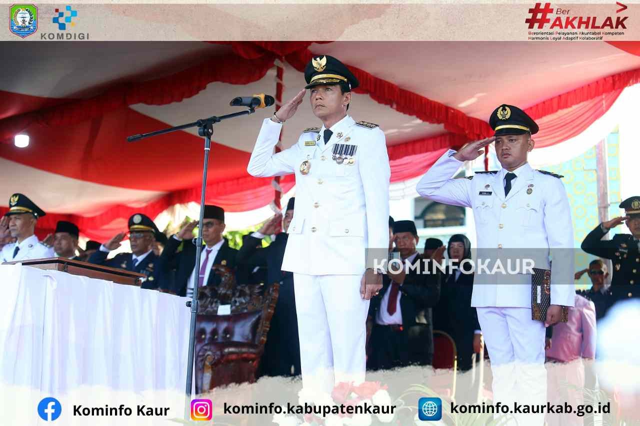 Berlangsung Khidmat, Bupati Kaur Jadi Irup  Pengibaran Bendera HUT Ke-80 Kemerdekaan RI