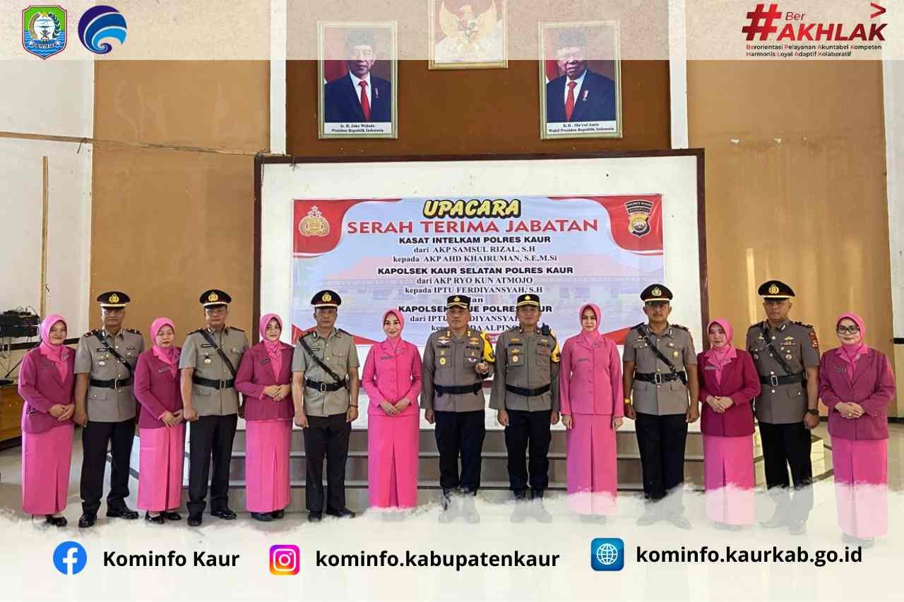 Tiga Perwira Polres Kaur Berganti, Sertijab Dipimpin Kapolres