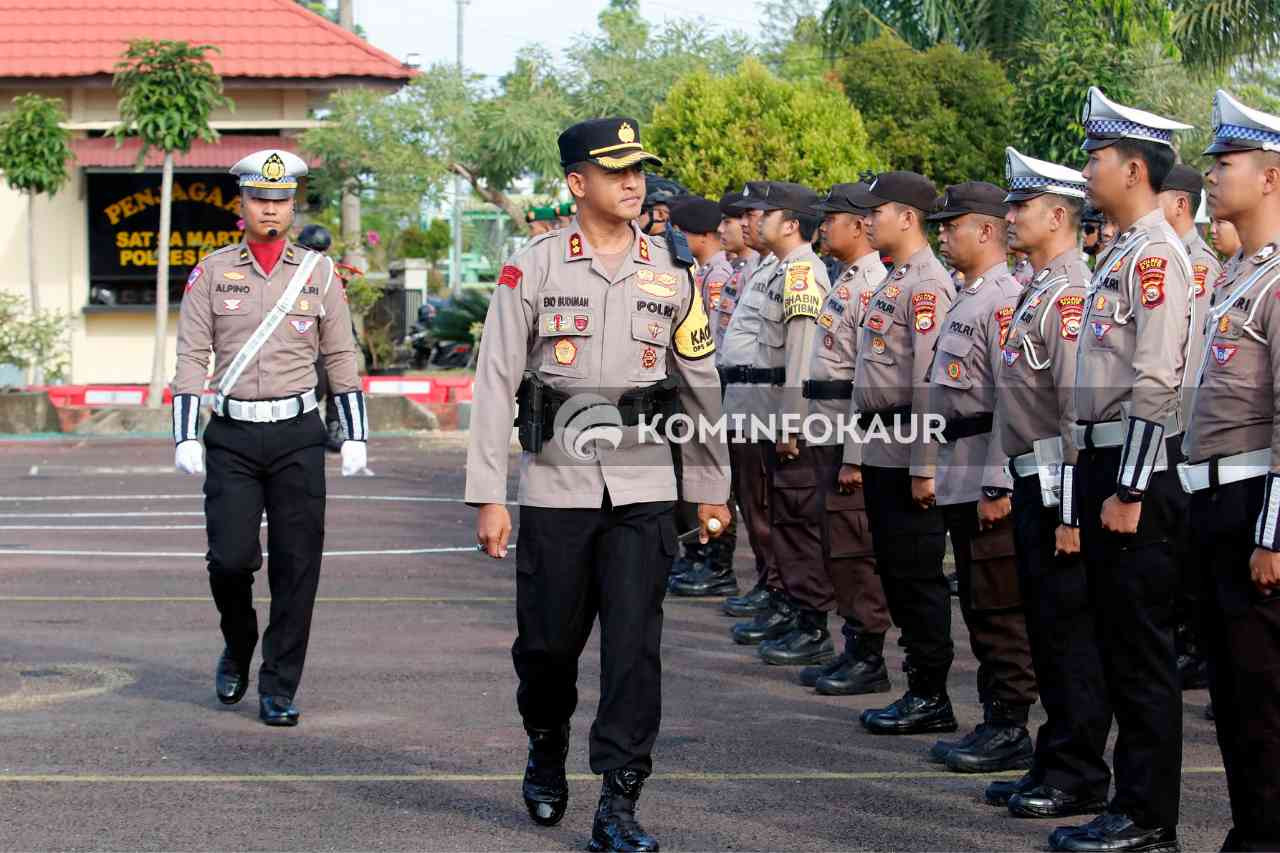 Pengamanan Nataru, Polres Kaur Apel Gelar Pasukan Ops Lilin Nala 2023