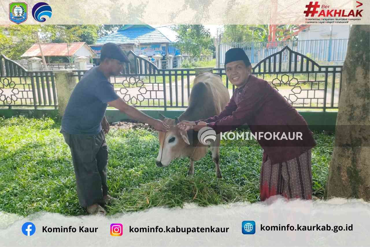 Bupati Lismidianto Serahkan Sapi Kurban ke Masjid Agung Al-Kahfi
